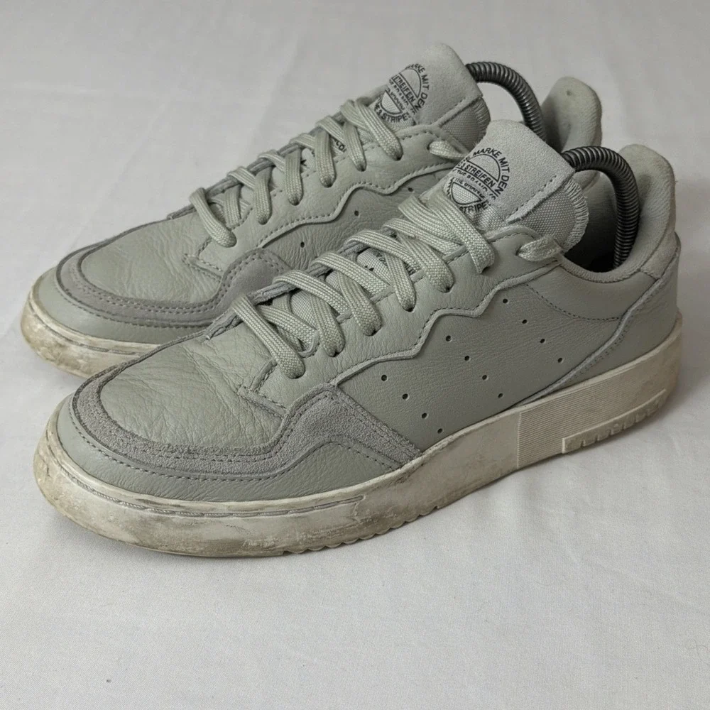 Adidas Original Supercourt EE6045 Womens Sz 8.5 Shoes Fit Gym Ash Silver Leather